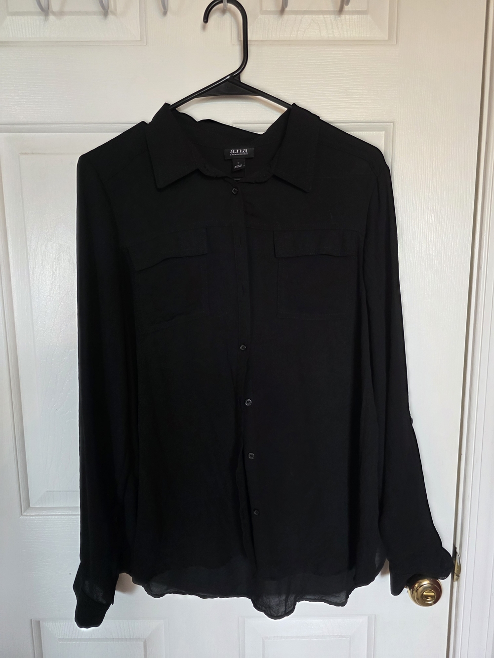 a.n.a Black Lightweight Button-Up Shirt Jacket